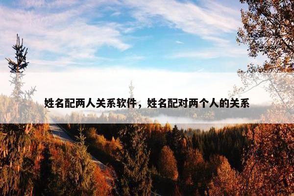 姓名配两人关系软件，姓名配对两个人的关系