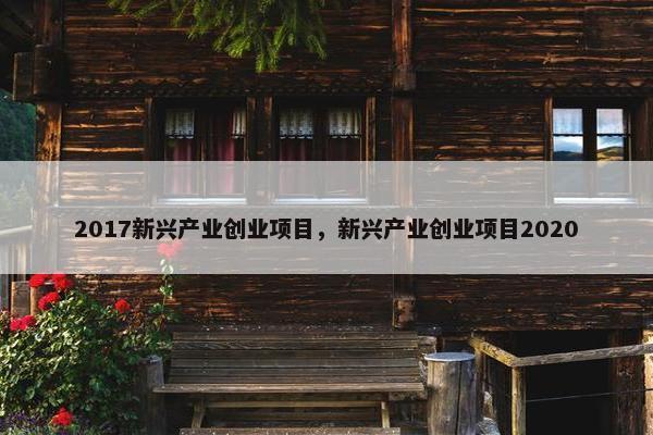 2017新兴产业创业项目，新兴产业创业项目2020