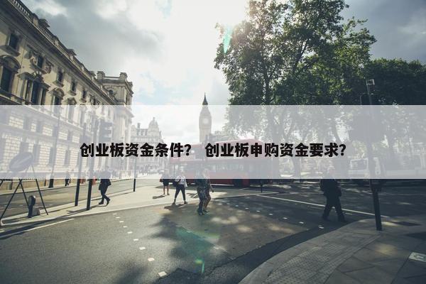 创业板资金条件？ 创业板申购资金要求？
