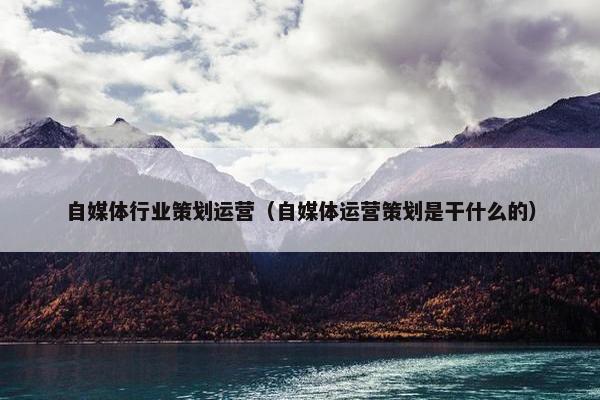 自媒体行业策划运营（自媒体运营策划是干什么的）