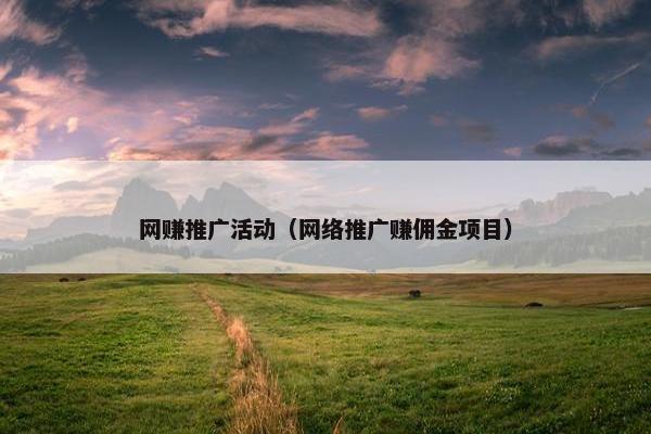 网赚推广活动（网络推广赚佣金项目）