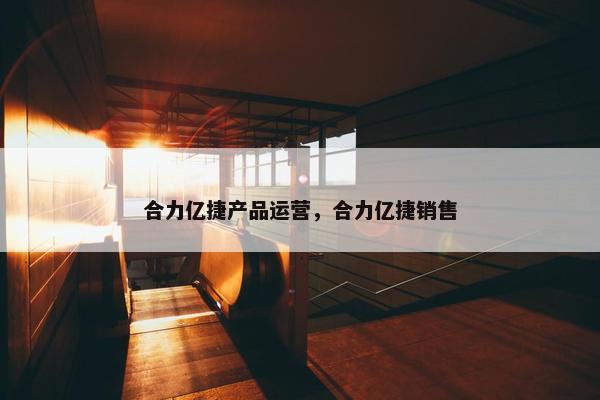 合力亿捷产品运营，合力亿捷销售