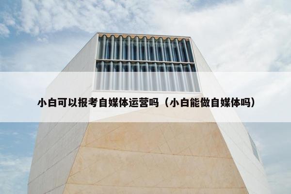 小白可以报考自媒体运营吗（小白能做自媒体吗）