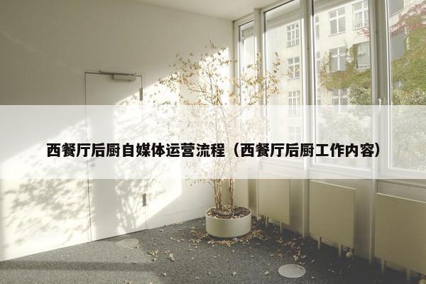 西餐厅后厨自媒体运营流程（西餐厅后厨工作内容）