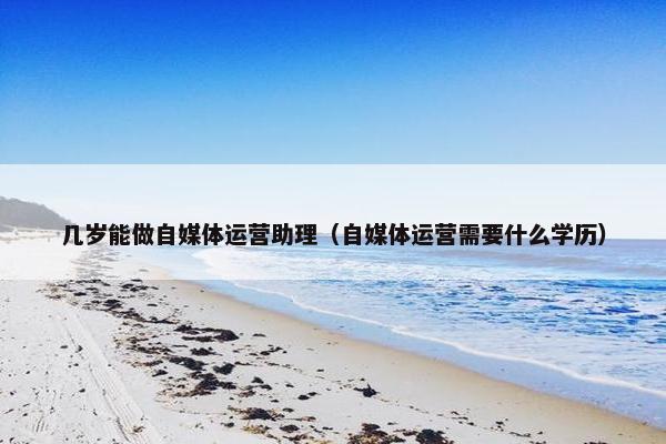 几岁能做自媒体运营助理（自媒体运营需要什么学历）