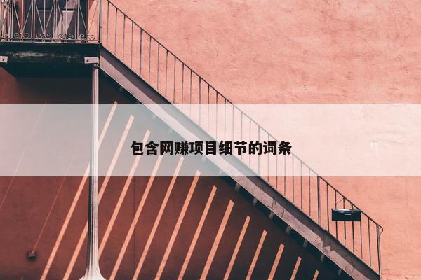包含网赚项目细节的词条