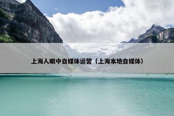 上海人眼中自媒体运营（上海本地自媒体）