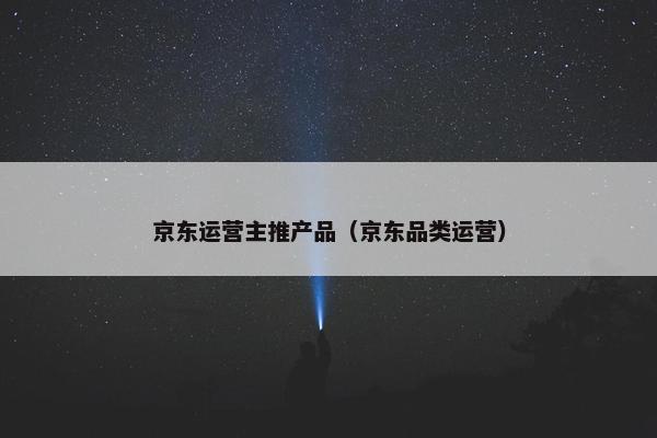 京东运营主推产品（京东品类运营）
