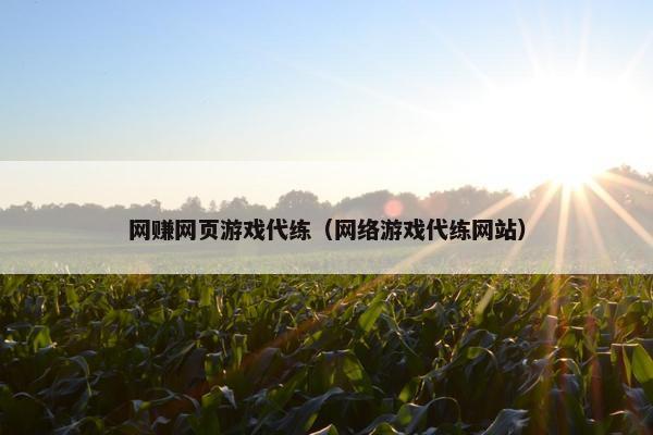 网赚网页游戏代练（网络游戏代练网站）