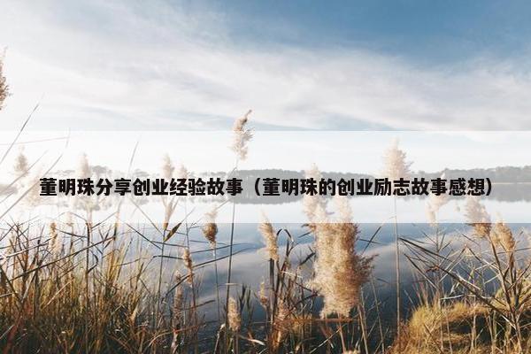 董明珠分享创业经验故事（董明珠的创业励志故事感想）