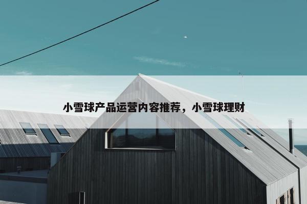 小雪球产品运营内容推荐，小雪球理财