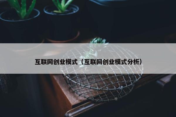 互联网创业模式（互联网创业模式分析）