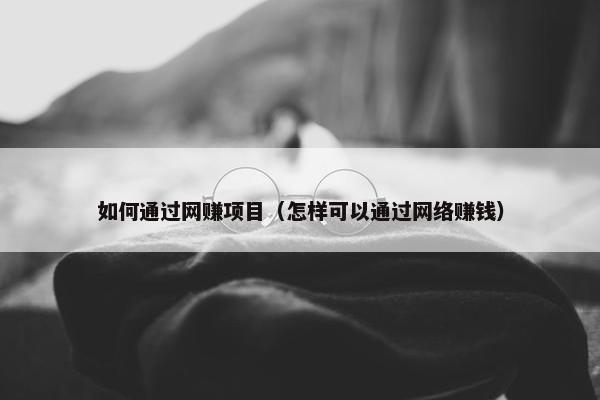 如何通过网赚项目（怎样可以通过网络赚钱）
