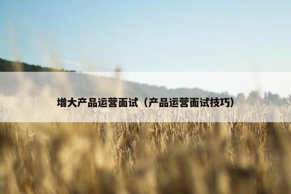 增大产品运营面试（产品运营面试技巧）