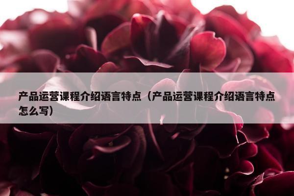 产品运营课程介绍语言特点（产品运营课程介绍语言特点怎么写）
