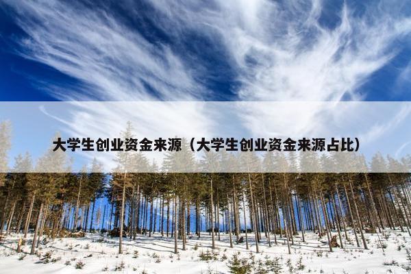 大学生创业资金来源（大学生创业资金来源占比）