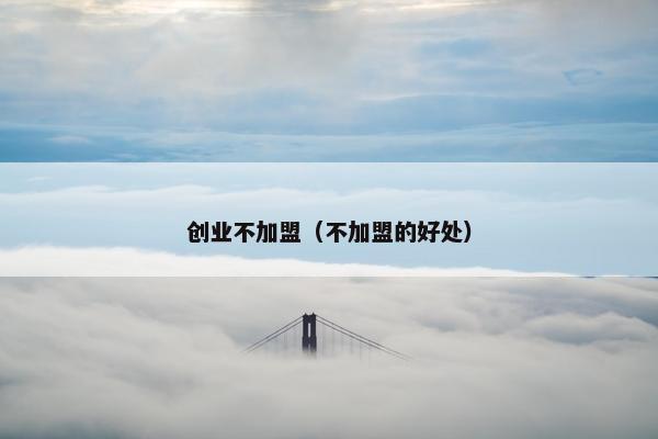创业不加盟（不加盟的好处）