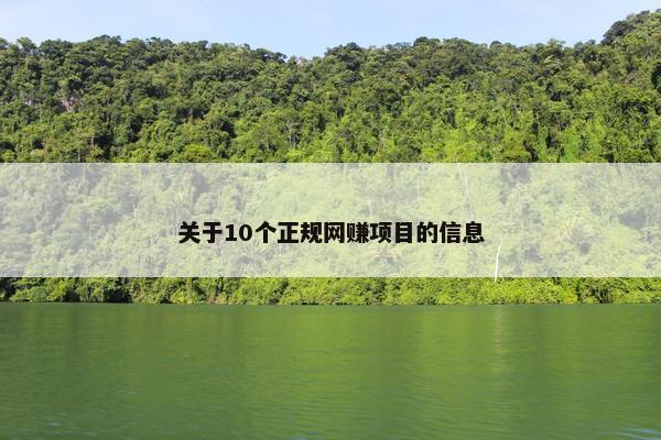 关于10个正规网赚项目的信息