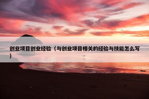 创业项目创业经验（与创业项目相关的经验与技能怎么写）