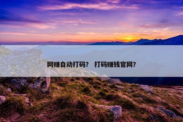 网赚自动打码？ 打码赚钱官网？