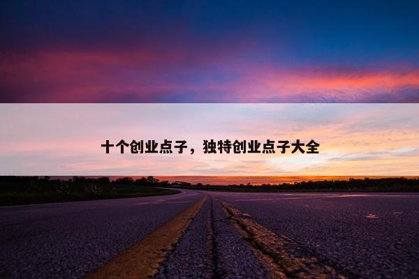 十个创业点子，独特创业点子大全