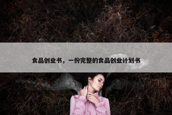 食品创业书，一份完整的食品创业计划书