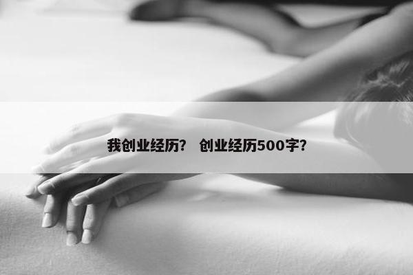 我创业经历？ 创业经历500字？