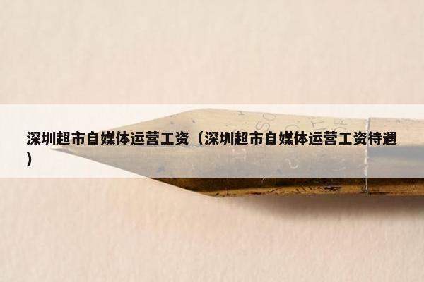 深圳超市自媒体运营工资（深圳超市自媒体运营工资待遇）