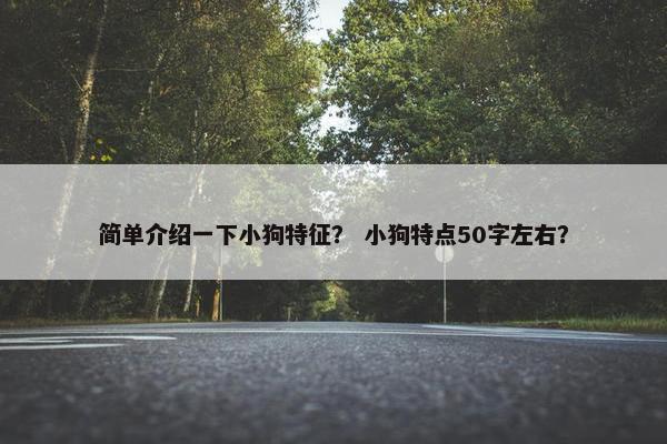 简单介绍一下小狗特征？ 小狗特点50字左右？