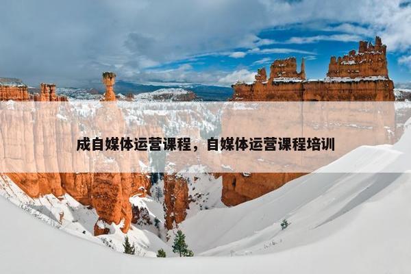 成自媒体运营课程，自媒体运营课程培训