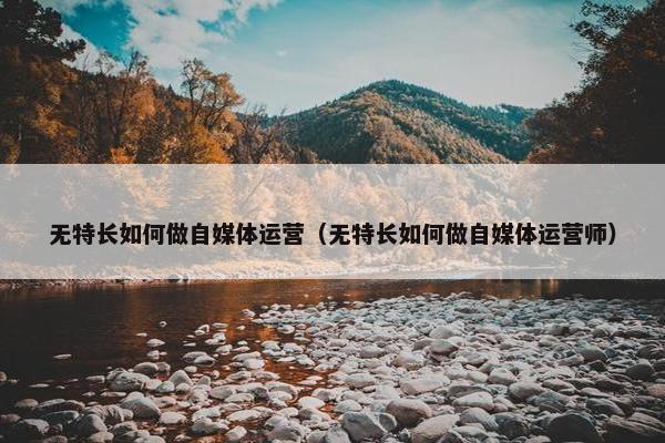 无特长如何做自媒体运营（无特长如何做自媒体运营师）