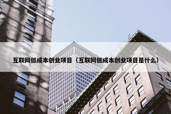 互联网低成本创业项目（互联网低成本创业项目是什么）