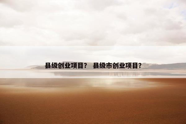 县级创业项目？ 县级市创业项目？