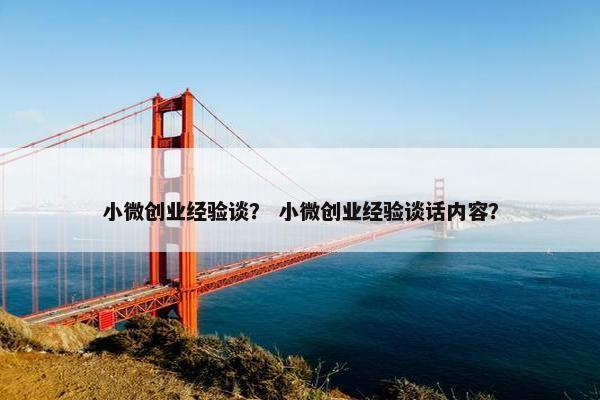 小微创业经验谈？ 小微创业经验谈话内容？