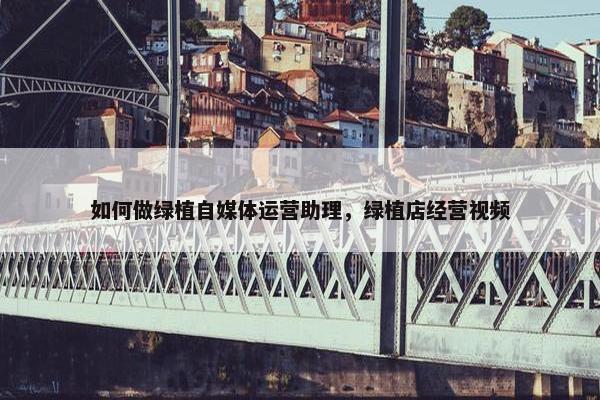 如何做绿植自媒体运营助理，绿植店经营视频