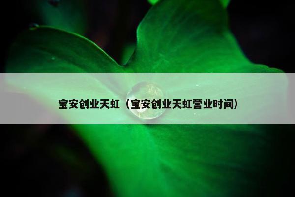 宝安创业天虹（宝安创业天虹营业时间）