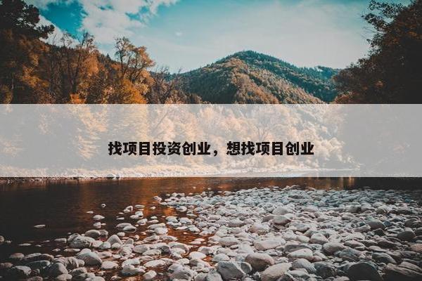 找项目投资创业，想找项目创业