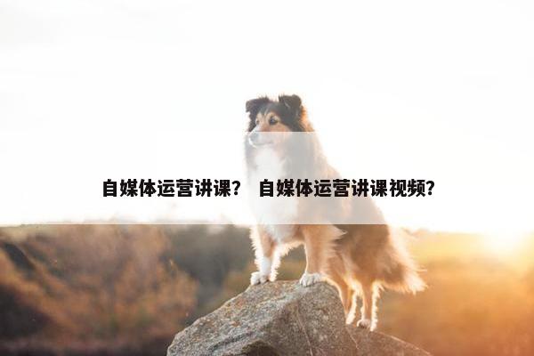 自媒体运营讲课？ 自媒体运营讲课视频？
