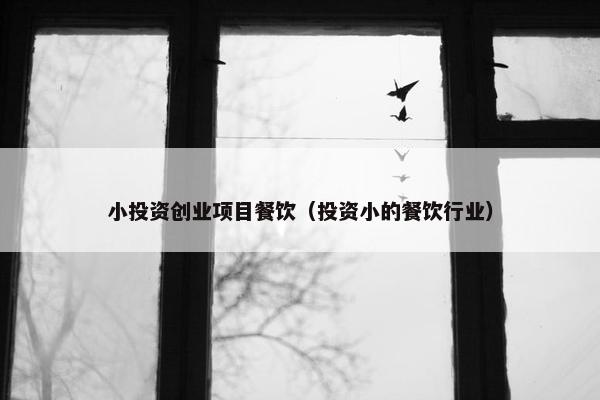 小投资创业项目餐饮（投资小的餐饮行业）