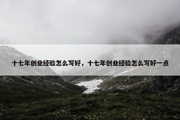 十七年创业经验怎么写好，十七年创业经验怎么写好一点