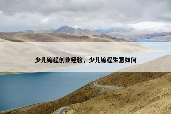 少儿编程创业经验，少儿编程生意如何
