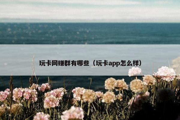 玩卡网赚群有哪些（玩卡app怎么样）