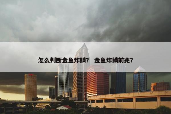 怎么判断金鱼炸鳞？ 金鱼炸鳞前兆？
