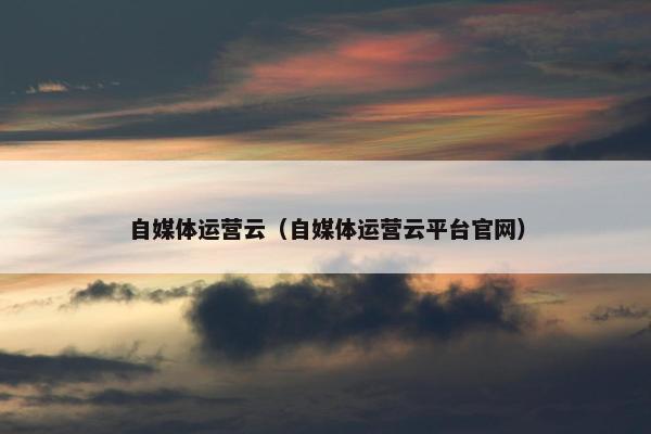 自媒体运营云（自媒体运营云平台官网）