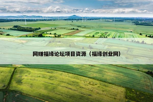 网赚福缘论坛项目资源（福缘创业网）