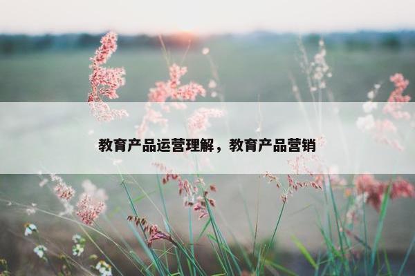 教育产品运营理解，教育产品营销