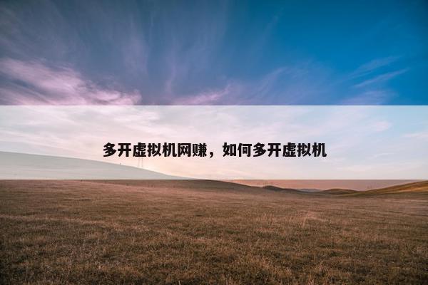 多开虚拟机网赚，如何多开虚拟机