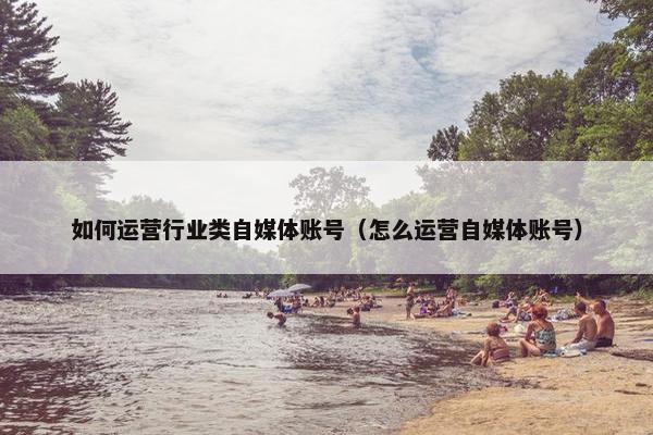 如何运营行业类自媒体账号（怎么运营自媒体账号）