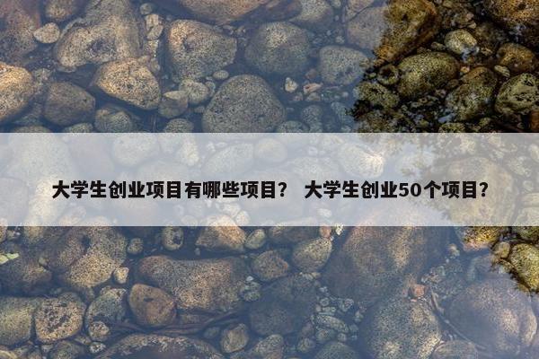 大学生创业项目有哪些项目？ 大学生创业50个项目？