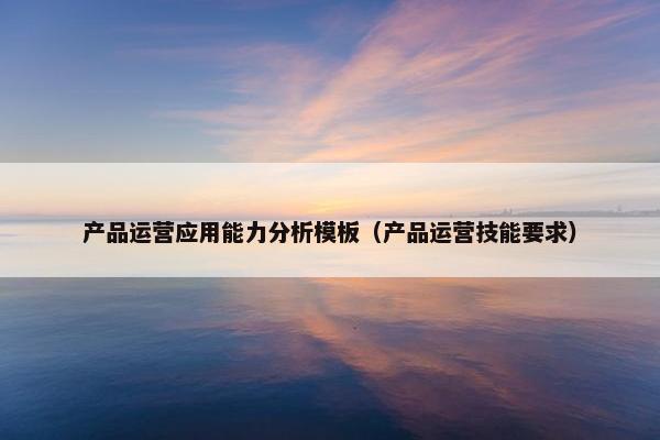 产品运营应用能力分析模板（产品运营技能要求）